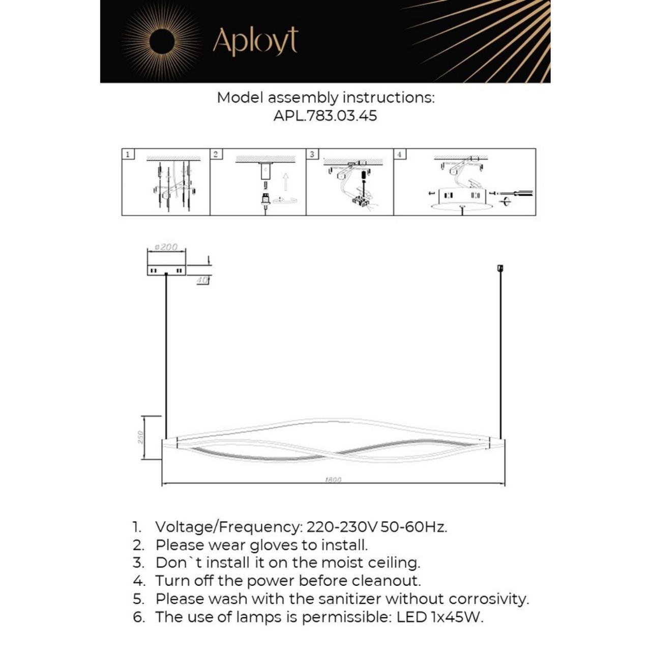Подвесная люстра Aployt Manon APL.783.03.45
