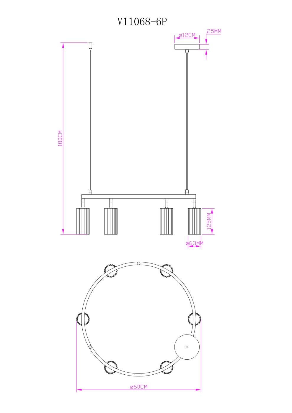 V11603-6P Подвесная люстра Moderli Cora V11603-6P