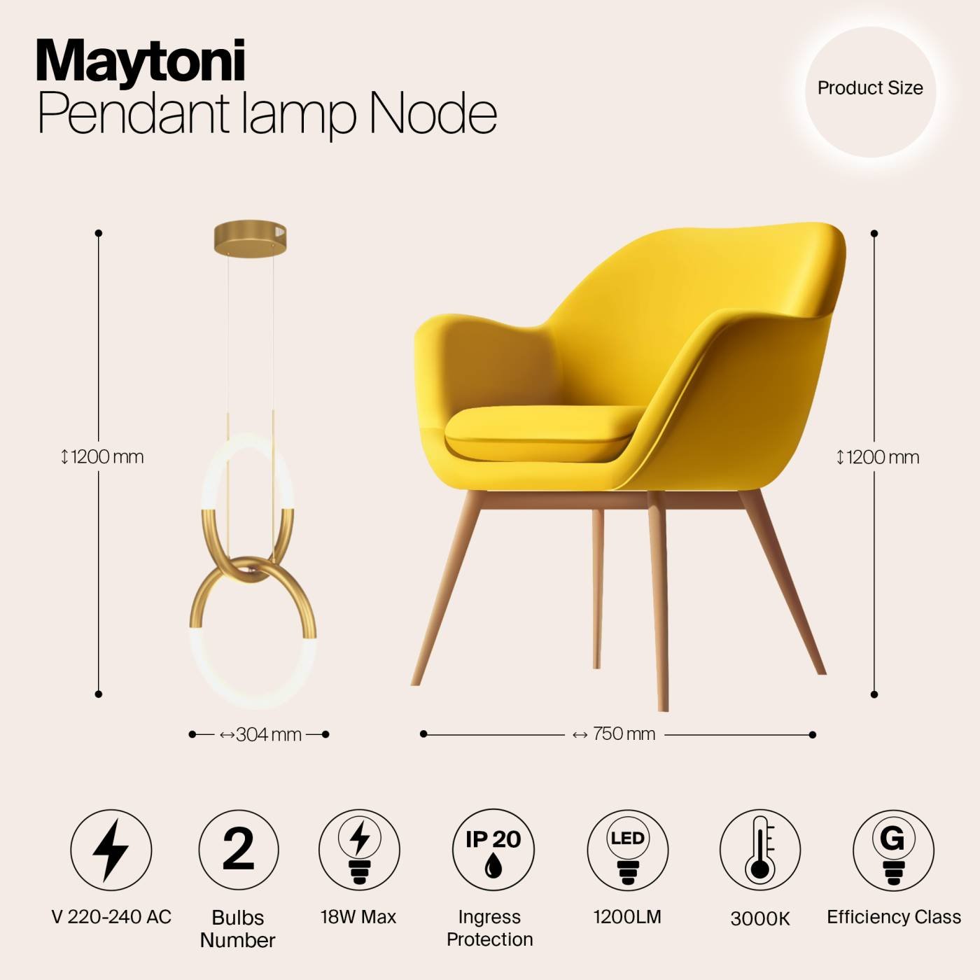 MOD165PL-L18B3K Светильник подвесной Maytoni Node MOD165PL-L18B3K