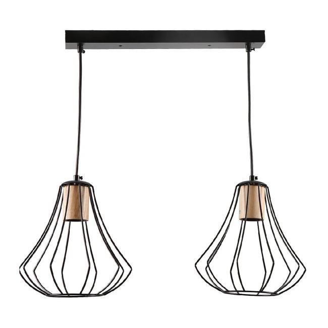 MD.9050-2-P-BK+WOOD Светильник подвесной IMEX MD.9050-2-P-BK+WOOD