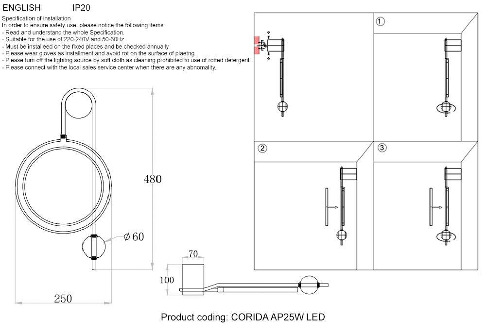 CORIDA AP25W LED BLACK/GOLD Настенное бра Crystal Lux Corida CORIDA AP25W LED BLACK/GOLD