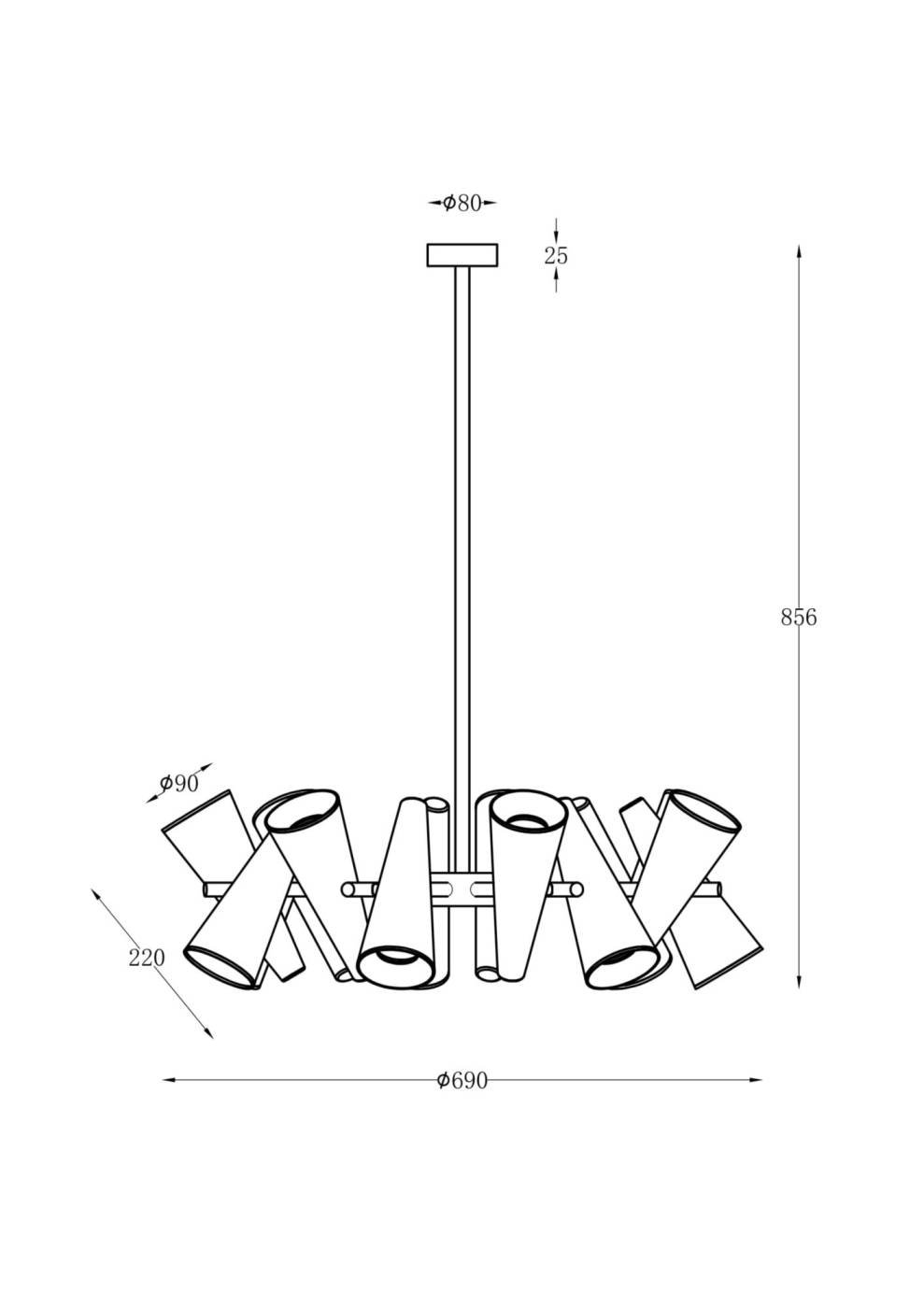 MOD095PL-14BS Люстра на штанге Maytoni Giro MOD095PL-14BS