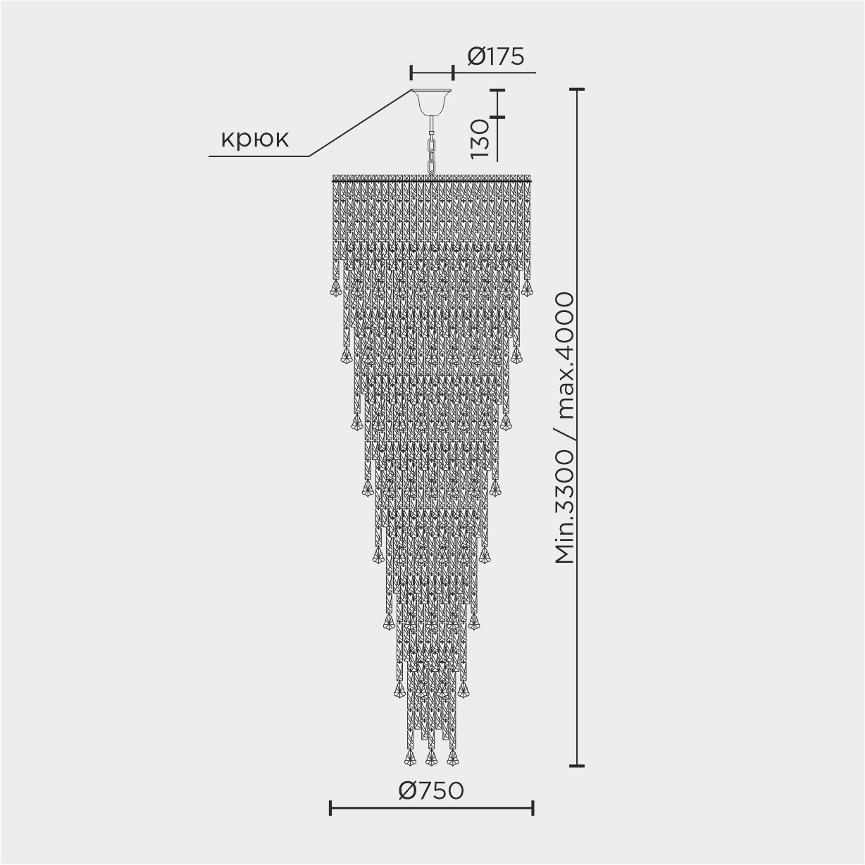 ML.905.750 GD Люстра каскадная ML Modelux ML.905.750 GD