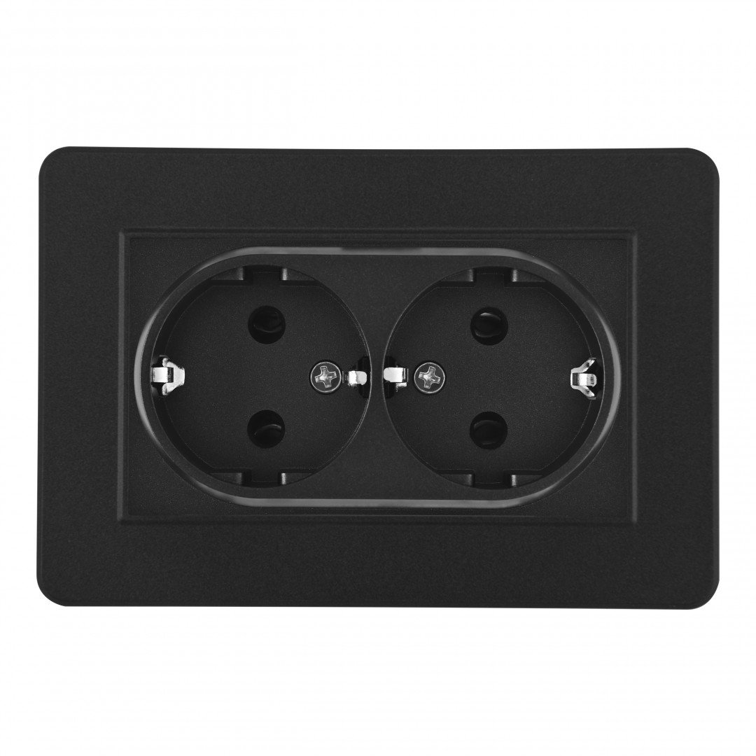 SET16-double-40-2 black Розетка Arte Milano Set16-2 SET16-double-40-2 black