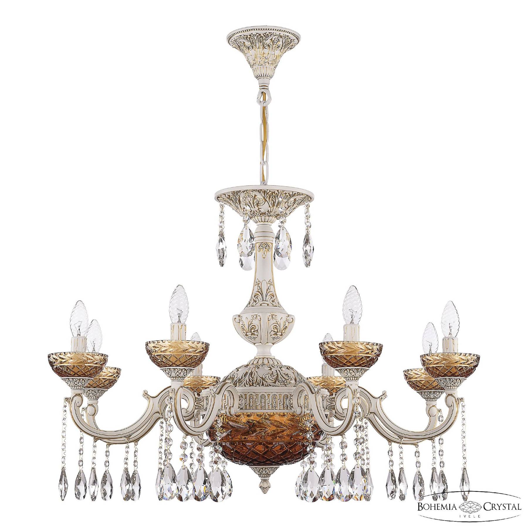 AL78101P/8/250 A WMG P Amber/M-1F Подвесная люстра Bohemia AL7801 AL78101P/8/250 A WMG P Amber/M-1F