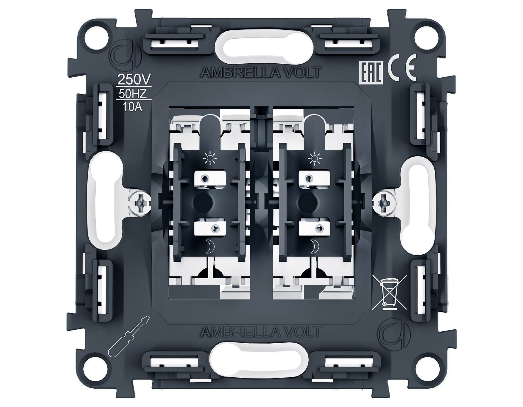 PR115 PR115 Механизм 2-клавишного выключателя 10A-250V QUANT PRO