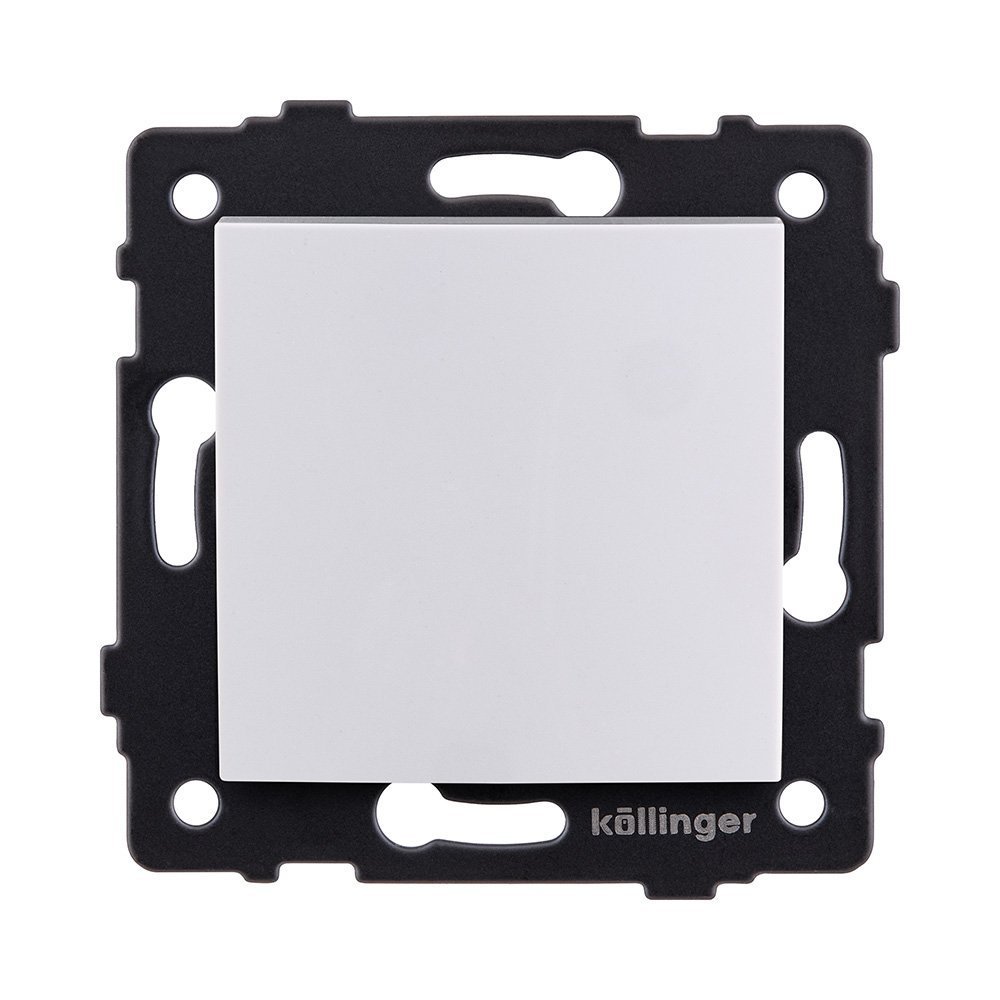 REA-R-001WH Выключатель 1-клавишный 10А/250В, изогнутый, белый Kollinger REA-R-001WH для Aspekt, Eleganz, Reflex