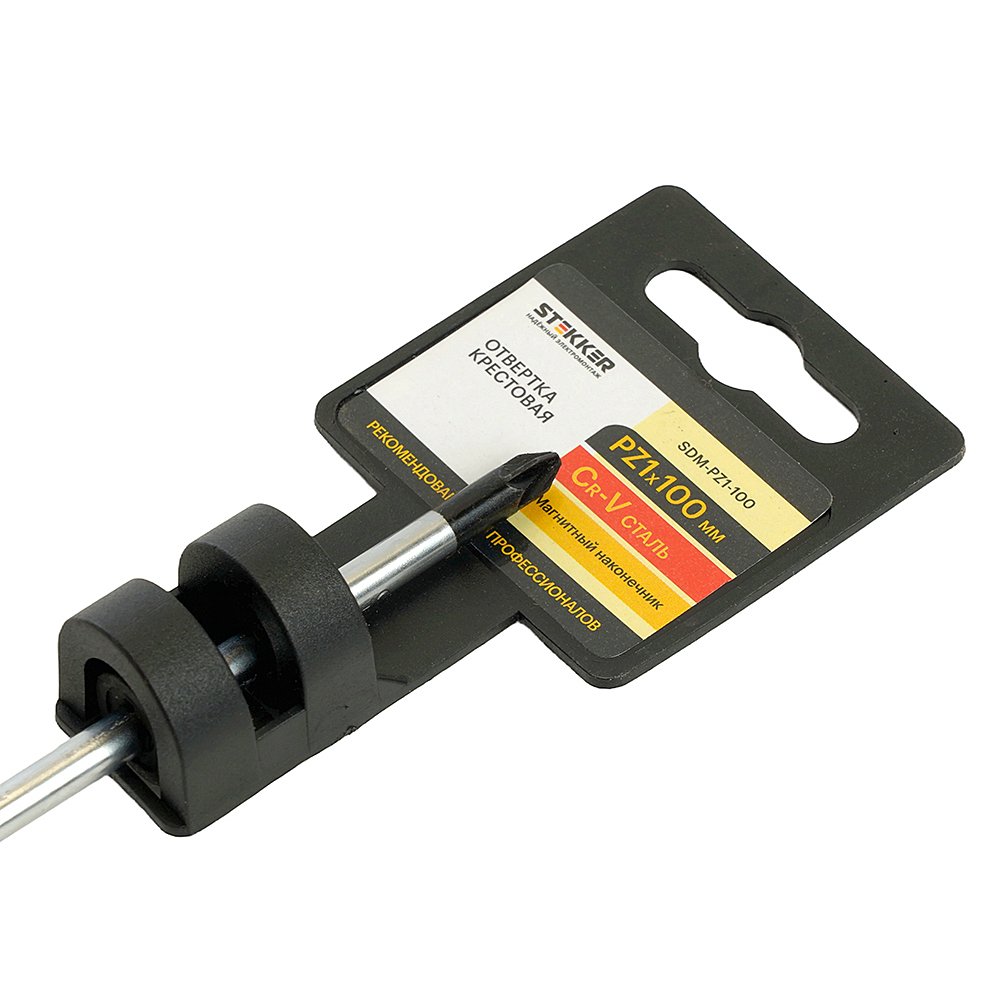 49615 Отвертка крестовая Pz 1 х 100 мм Stekker SDM-PZ1-100 49615