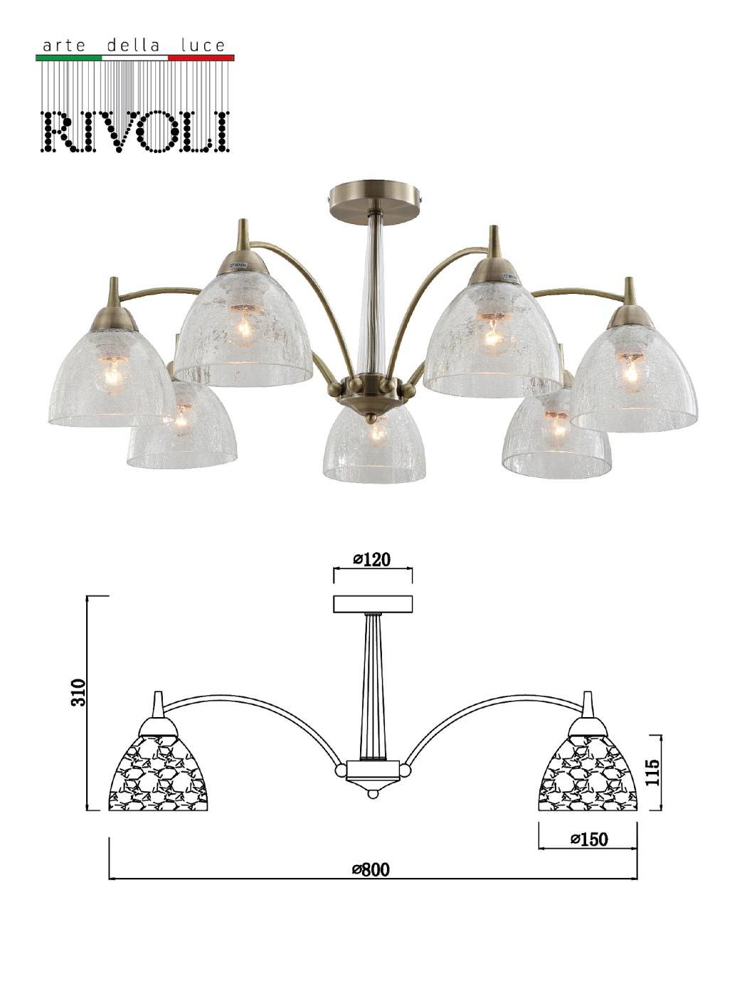 2079-307 Потолочная люстра Rivoli Doreen 2079-307