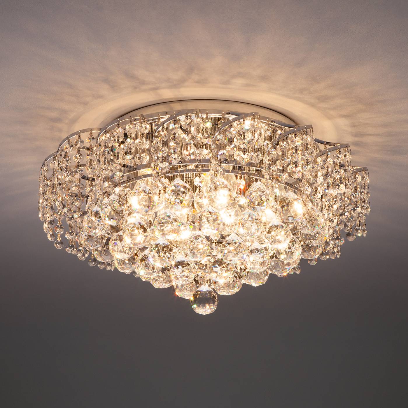 Потолочная хрустальная люстра Eurosvet Charm 16017/9 хром Strotskis