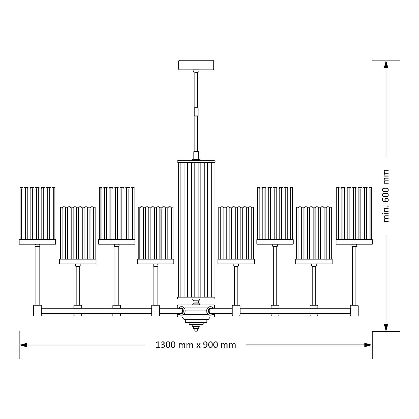 EMP-ZWL-8(ZM)R Люстра на штанге Kutek Empoli Ryfel EMP-ZWL-8(ZM)R