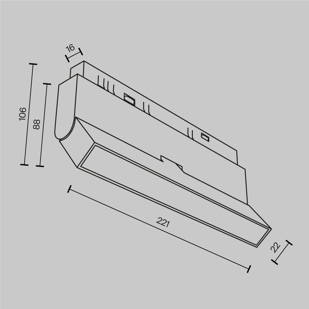 TR036-2-12W2.7K-B Трековый светильник Maytoni Basis Rot TR036-2-12W2.7K-B