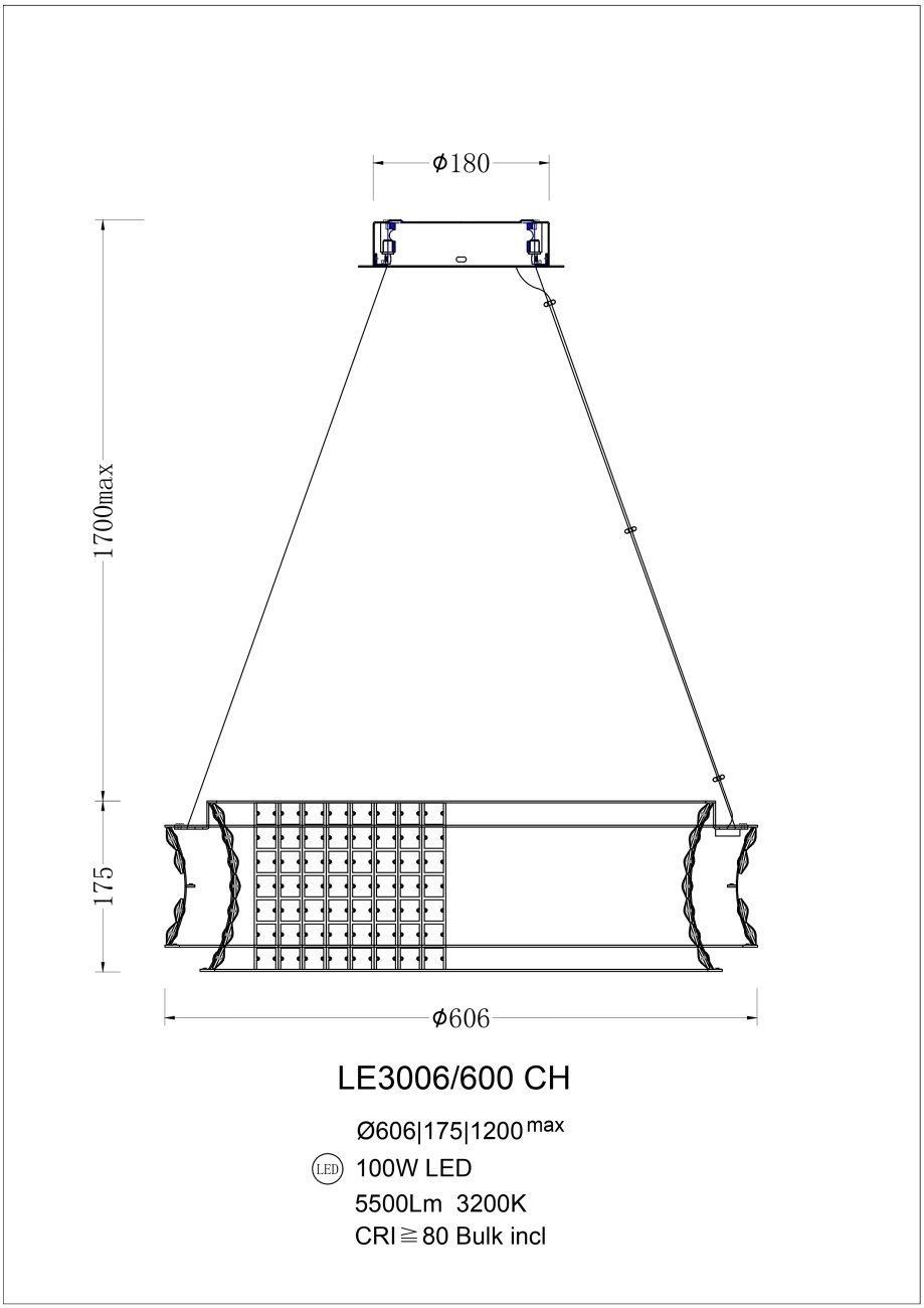 LE3006/600 CH Подвесная люстра LEON Tendre LE3006/600 CH