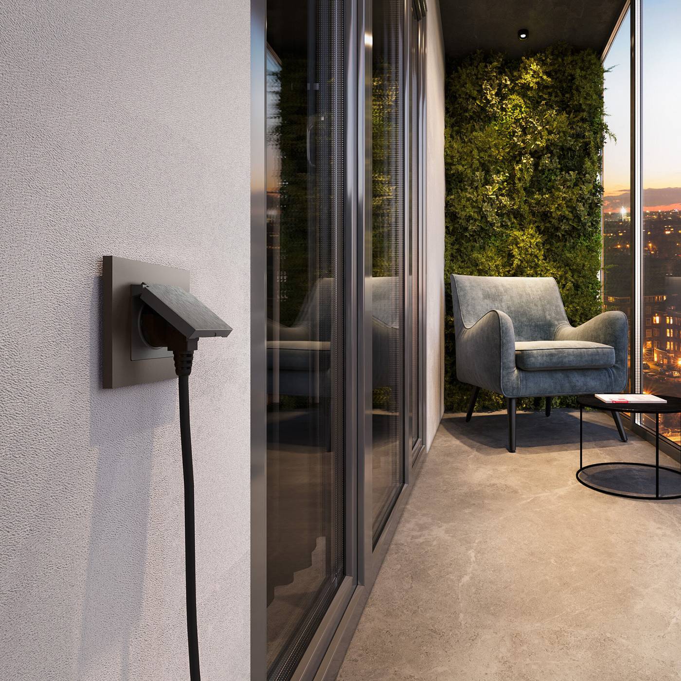 Розетка Werkel Встраиваемые механизмы графит рифленый W1171204/ Розетка влагозащ. с зазем. с защит. крышкой и шторками N (графит рифленый)