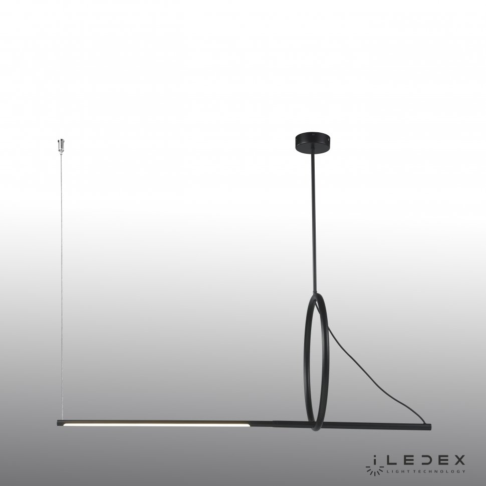 Светильник подвесной ILedex Zoom 8075P/S-18W-3000K MBK-WH