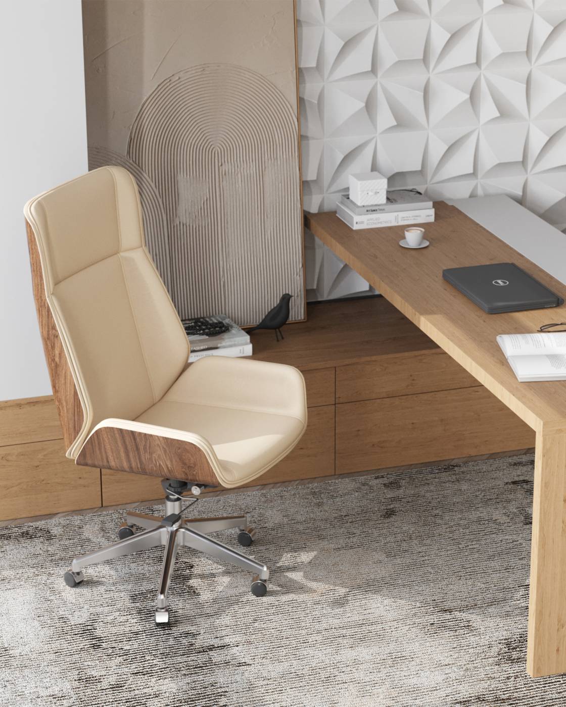 Компьютерное кресло Stool Group Crown A312 8383-1 walnut back