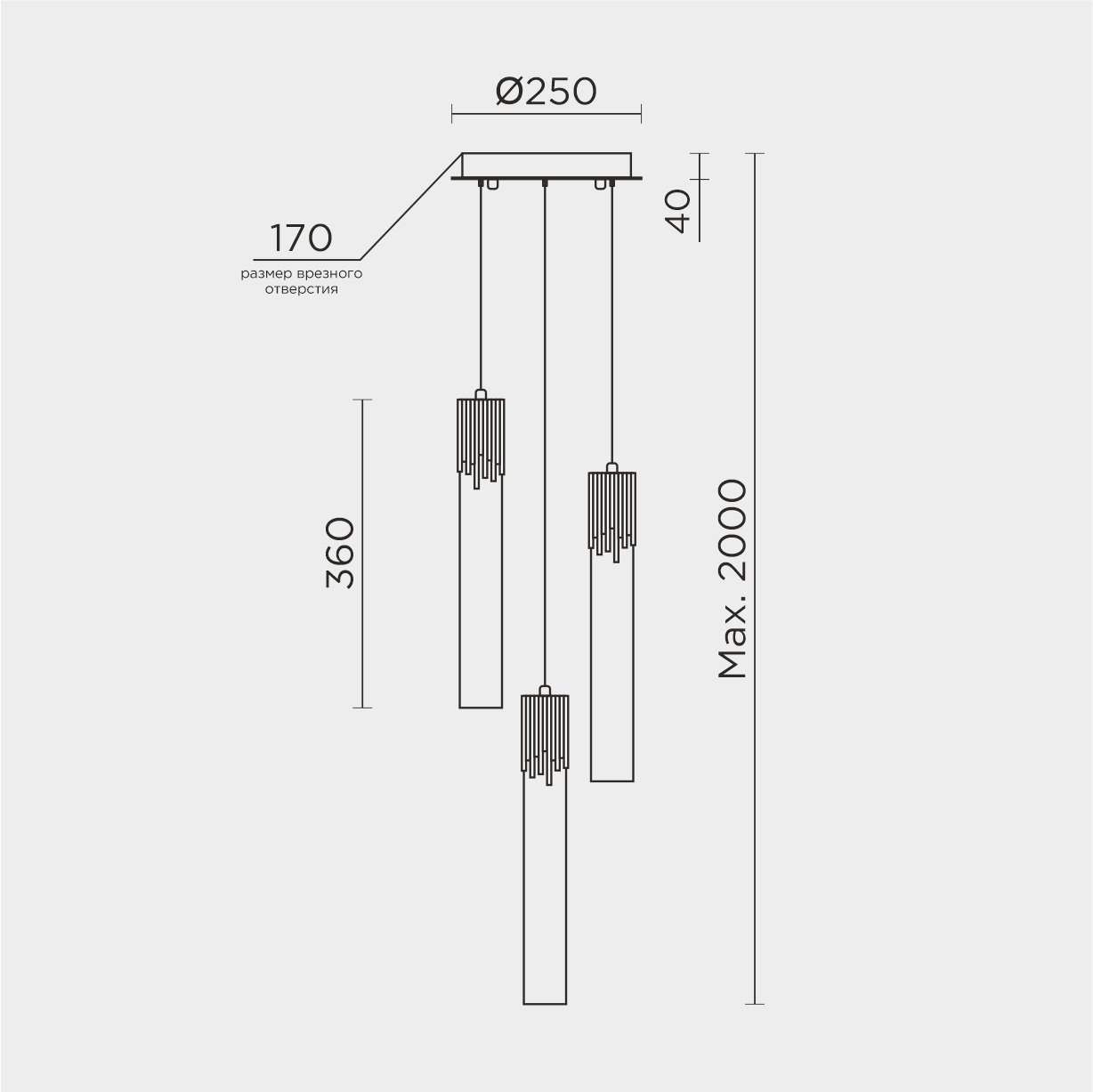 ML.88992.3 CR Подвесной светильник ML Modelux ML.88992.3 CR