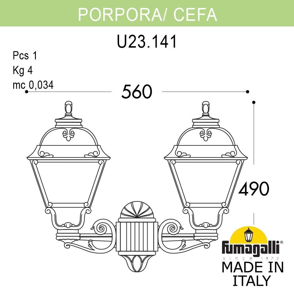 Уличный настенный светильник Fumagalli Cefa U23.141.000.AYF1R