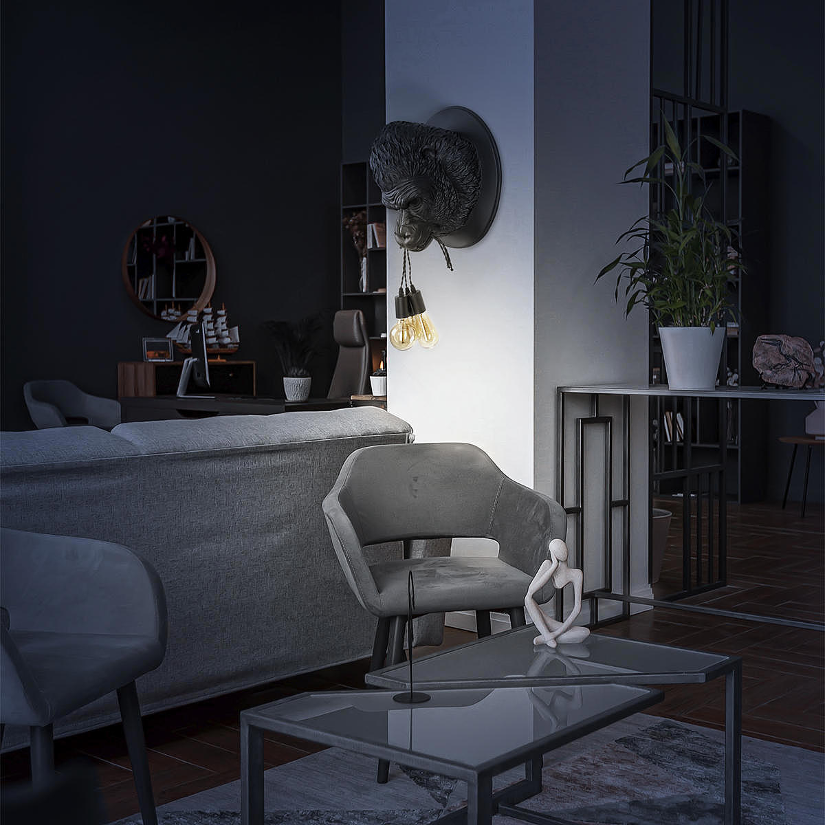 10178 Black Настенный светильник Loft It Gorilla 10178 Black