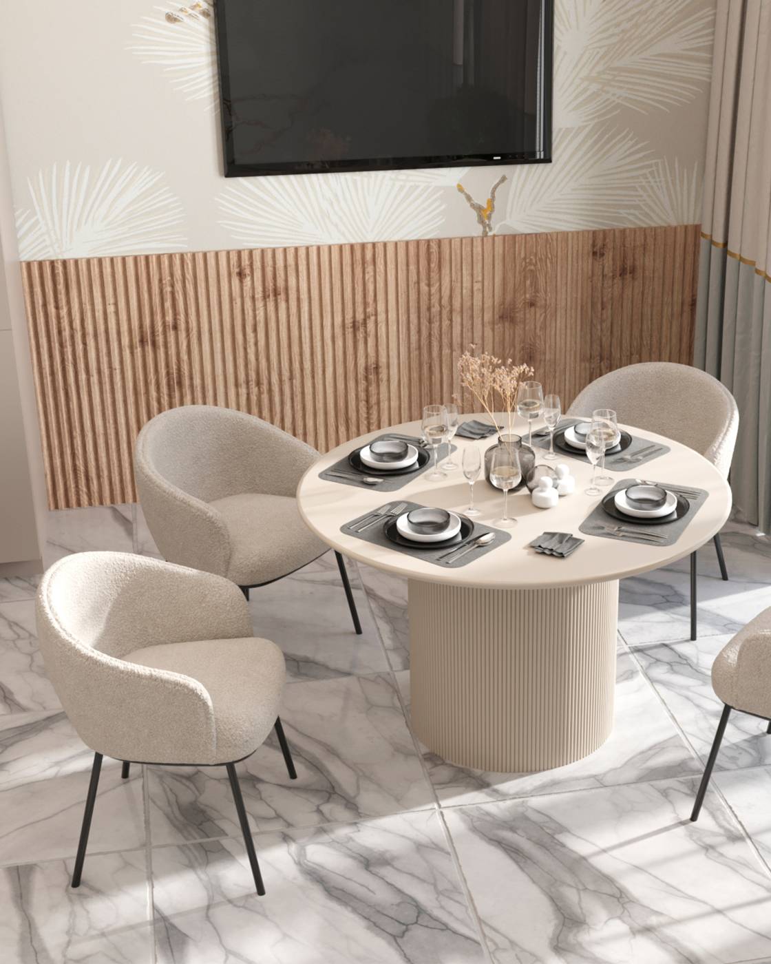 Кухонный стол Stool Group Ballet DT-2102-B beige 2 top DUAL