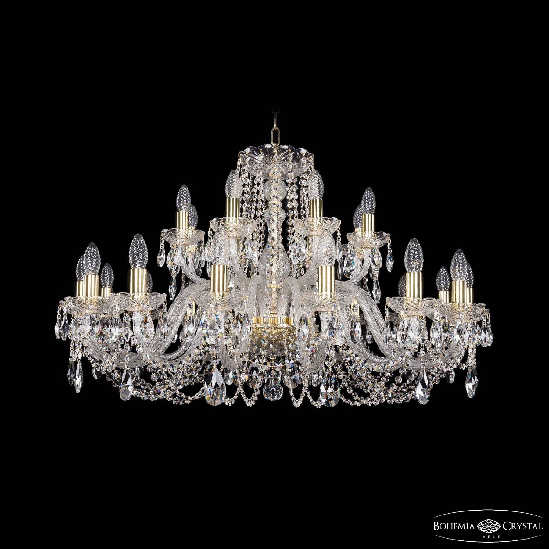 1402/16+8/360 G Подвесная хрустальная люстра 1402 Bohemia 1402/16+8/360 G