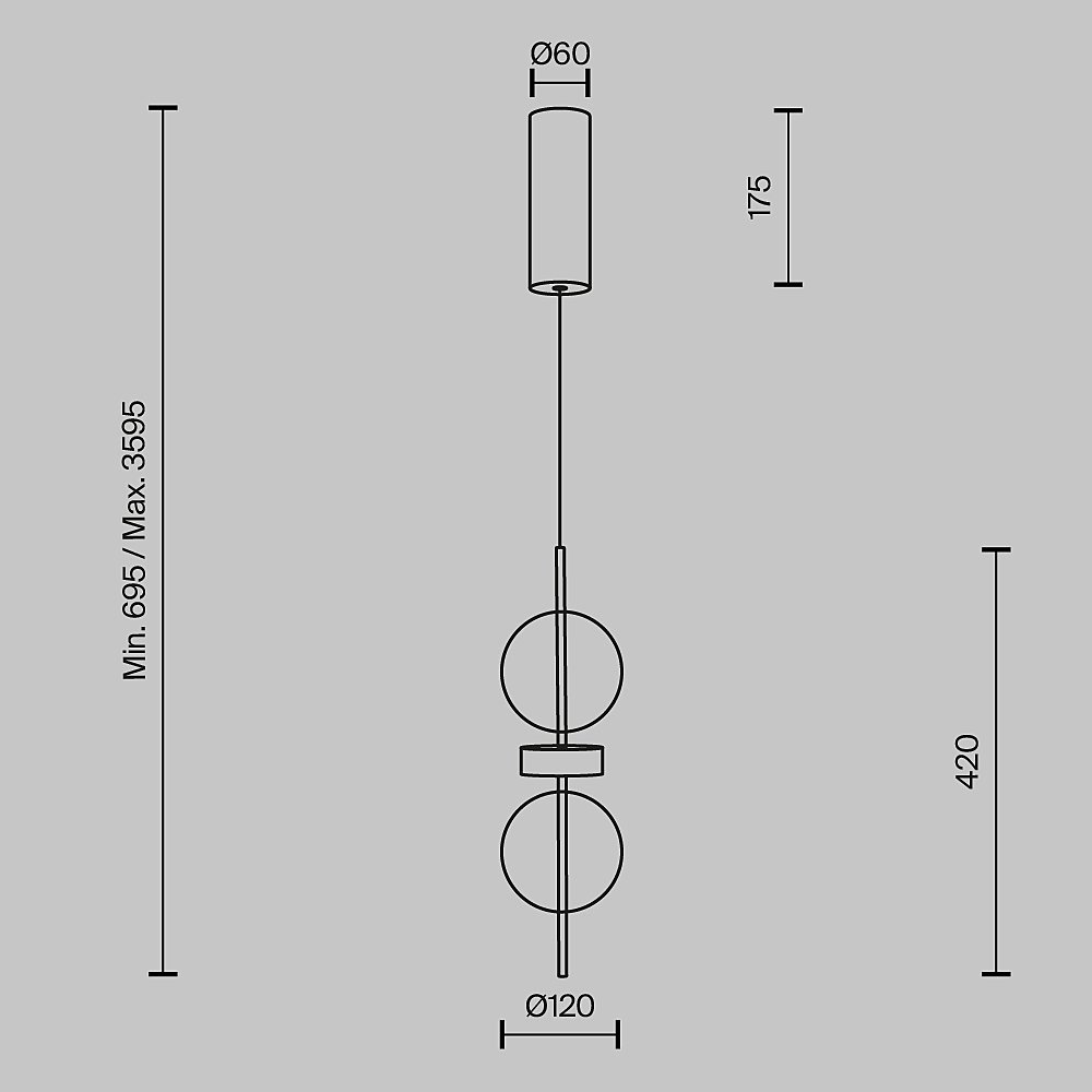 Светильник подвесной Maytoni Double Moon MOD478PL-L8B3K