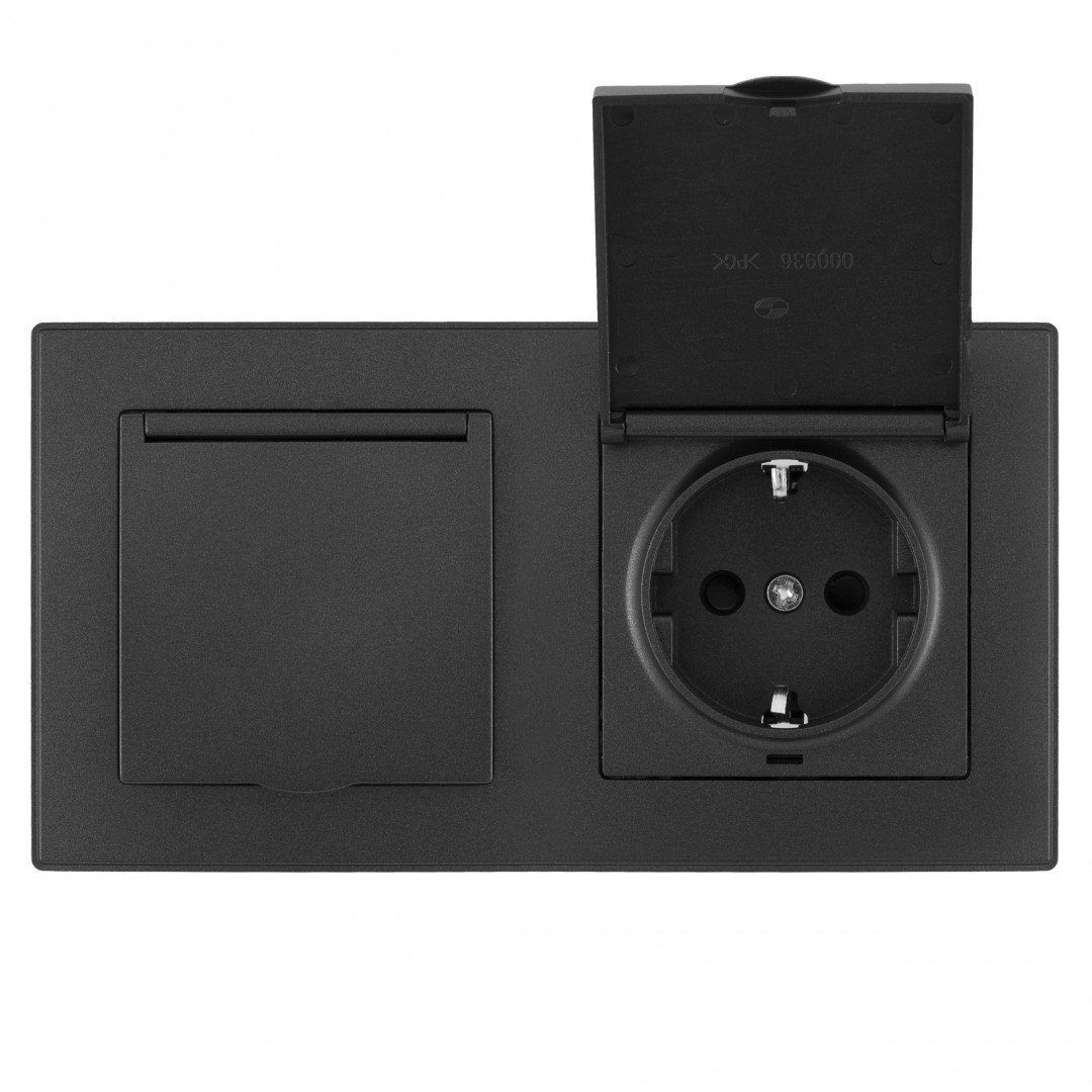 SET06-2-41-1x2 black Розетка Arte Milano Set06-2 SET06-2-41-1x2 black