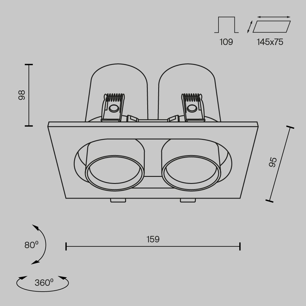 DL045-02-10W3K-B Встраиваемый светильник Maytoni Hidden DL045-02-10W3K-B