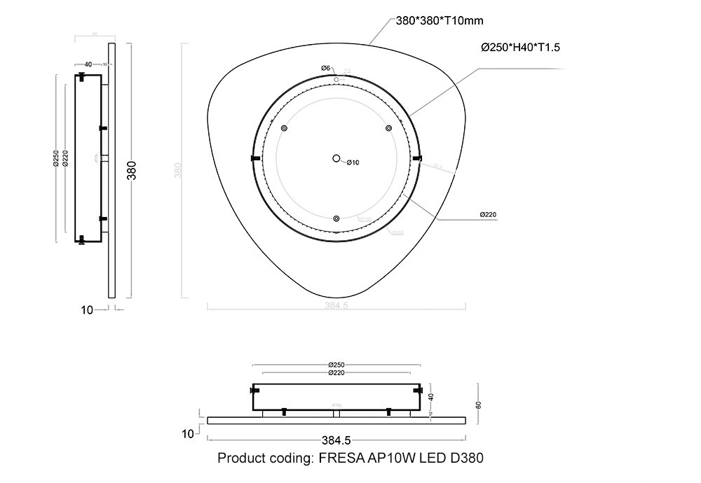 FRESA AP10W LED D380WHITE Настенный светильник Crystal Lux Fresa FRESA AP10W LED D380WHITE