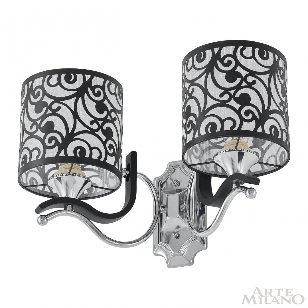 Настенное бра Arte Milano Florentia-4957 304957/2W Bk/Ni