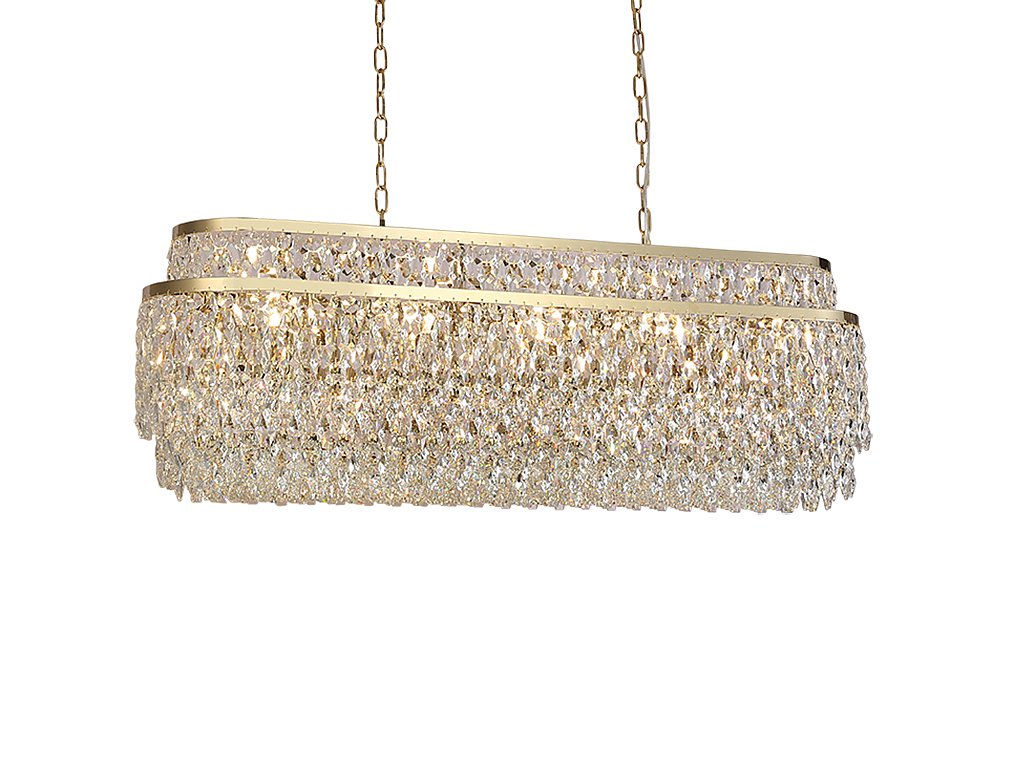 Подвесная люстра Newport Tiffany 8530/120 C oval gold polished