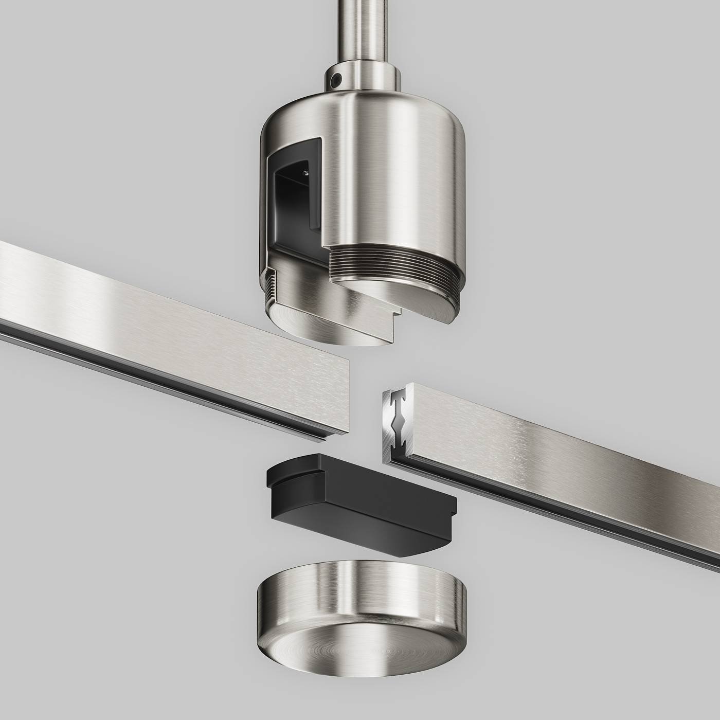 Крепление потолочное Medium 300мм с прямым коннектором питания Maytoni Accessories for tracks Flarity TRA158C-IPC1-PT