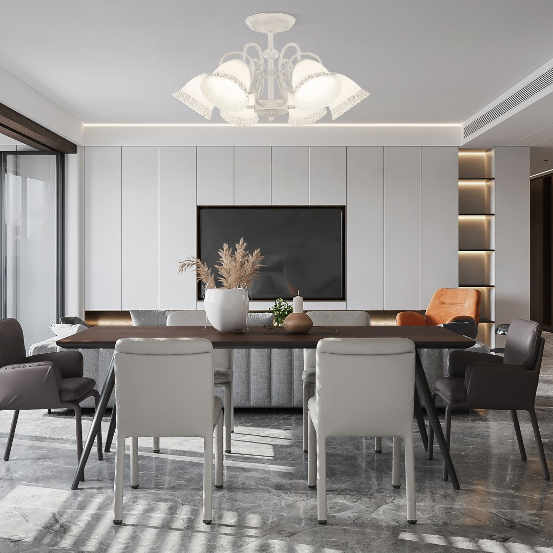 340800/6 WT+SL Потолочная люстра Arte Milano Am340800 340800/6 WT+SL