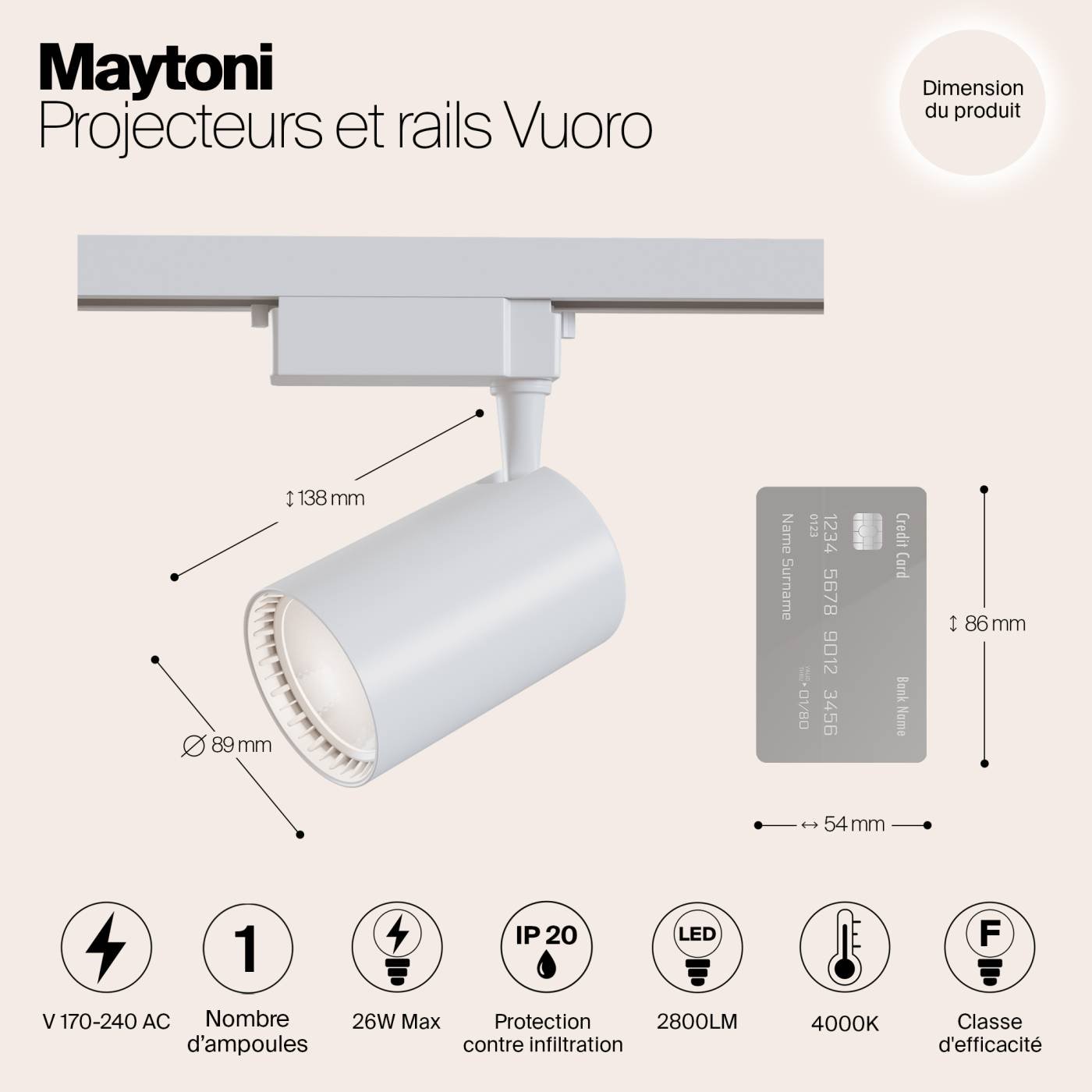 TR003-1-30W4K-W Трековый светильник Maytoni Vuoro TR003-1-30W4K-W