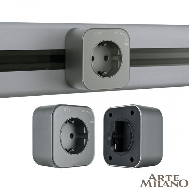 Трековая розетка Arte Milano Am-track-sockets 380022TS/ES Grey