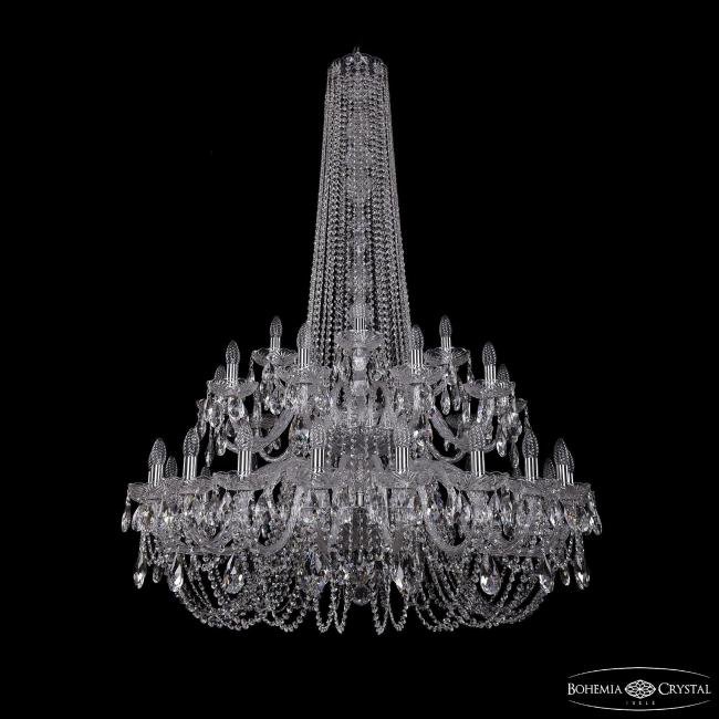 Подвесная хрустальная люстра 1402 Bohemia 1402/20+10+5/400/h-160/2d Ni