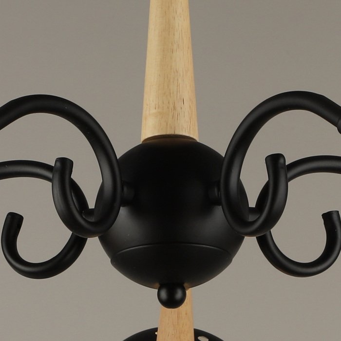 Потолочная люстра 04886-0.3-05 BK+WOOD