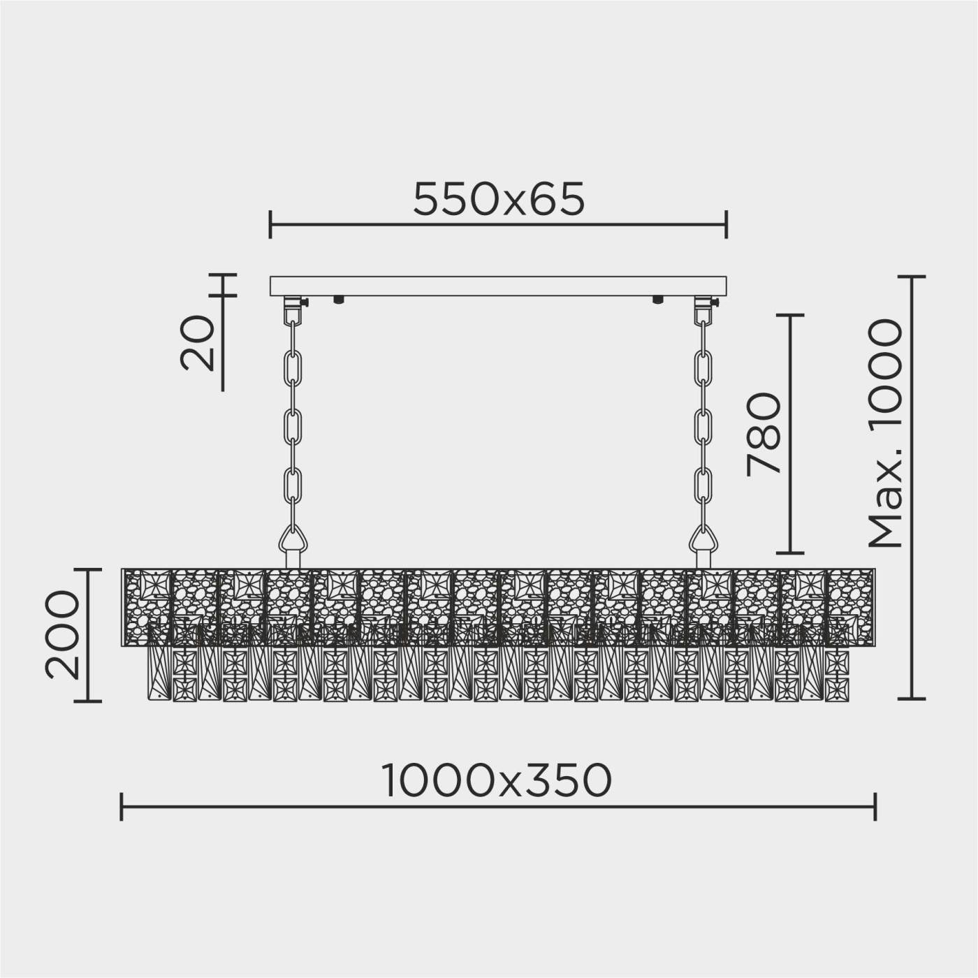 Подвесная люстра ML Modelux ML.6986.1000P GD