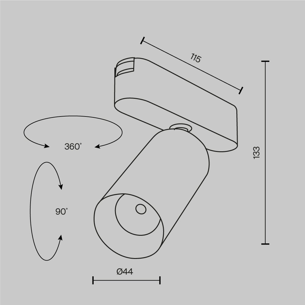Трековый светильник Maytoni Focus Led Radity TR103-1-12W4K-M-W