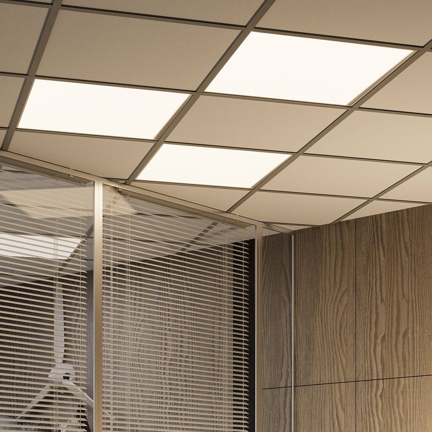 842123245 Потолочный светодиодный светильник Gauss Офисная панель 842123245