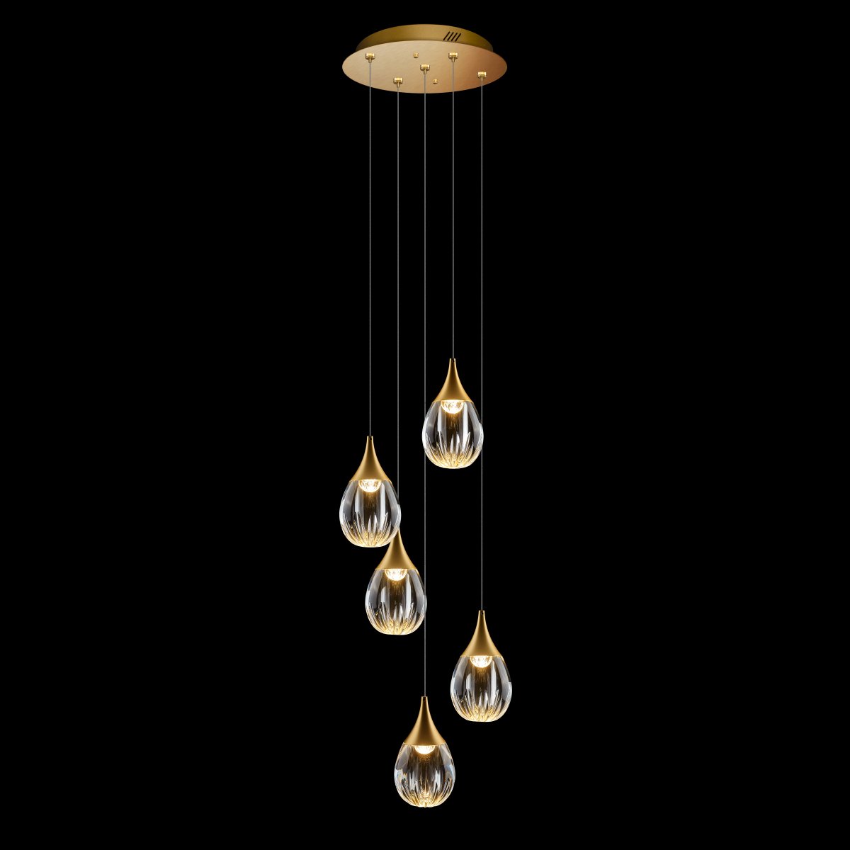 Люстра каскадная Delight Collection Stilla MD24001004-5A gold/clear