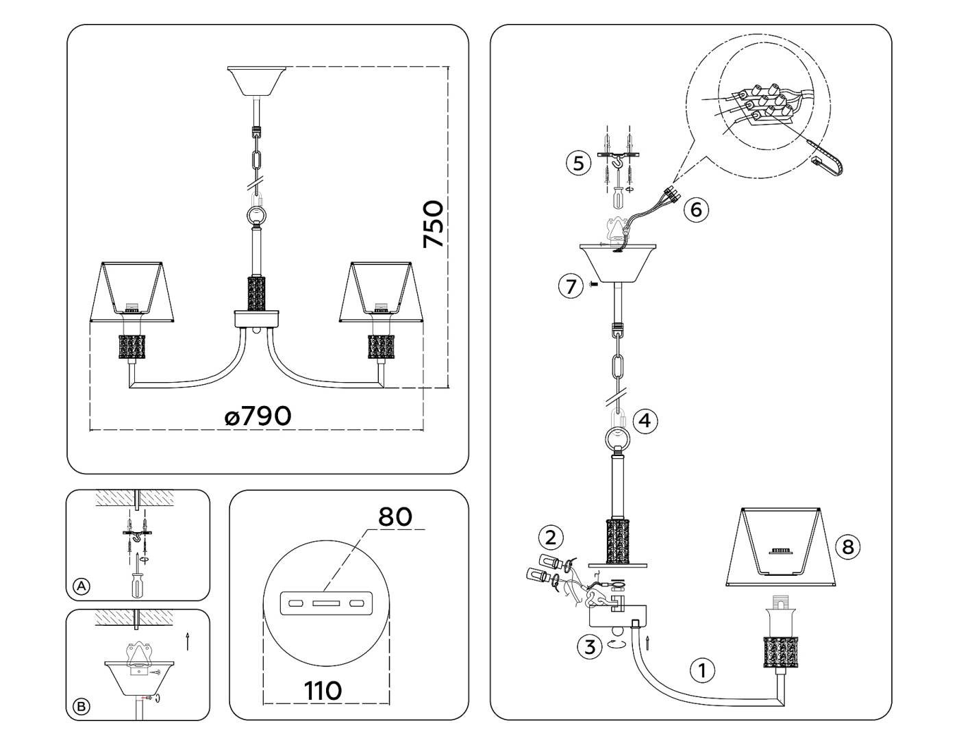 Подвесная люстра Ambrella Classic LH71217