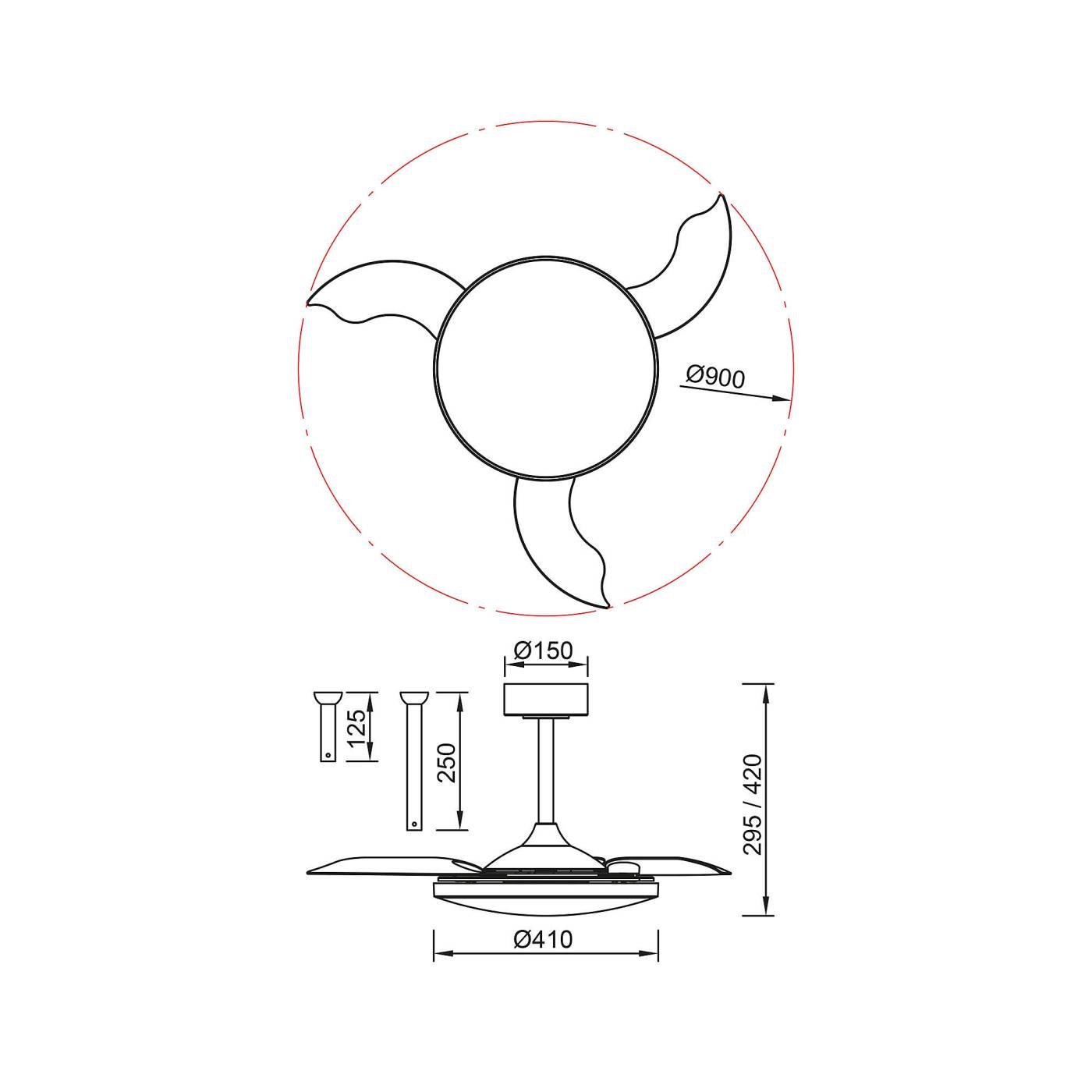 Люстра-вентилятор Mantra Slim Fan 9009