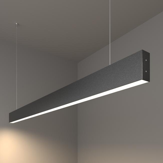 101-200-30-128-4200-a042952 Светильник подвесной Elektrostandard Grand Линейный светодиодный подвесной односторонний светильник 128см 25W 4200K черная шагрень (101-200-30-