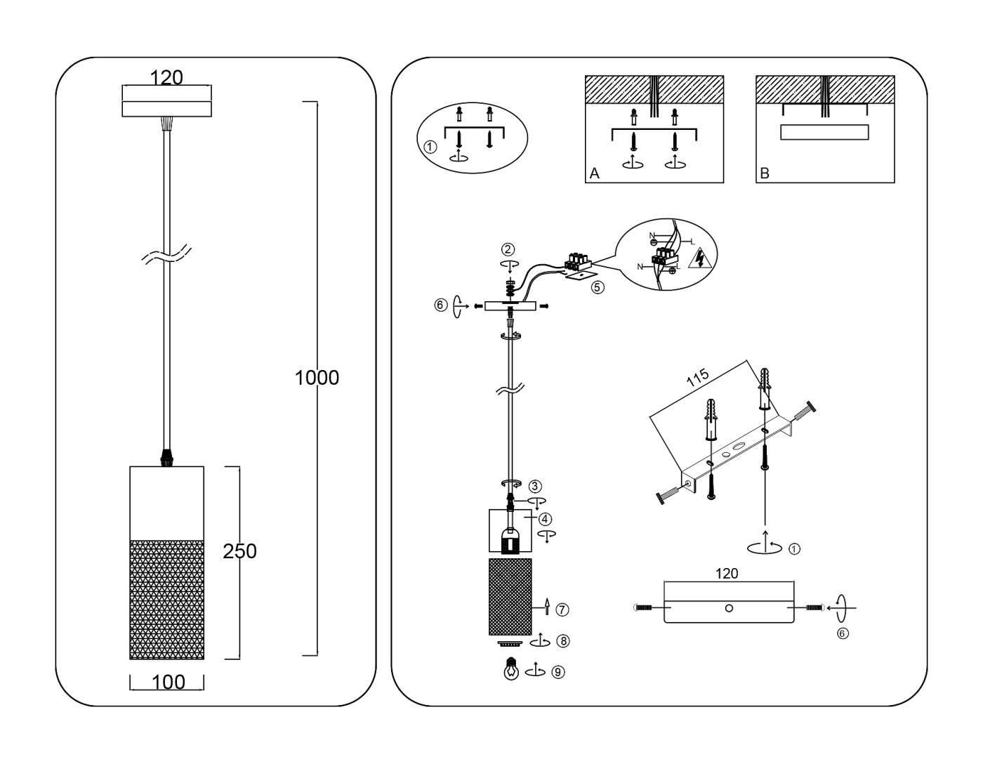 Светильник подвесной Ambrella Loft TR8498