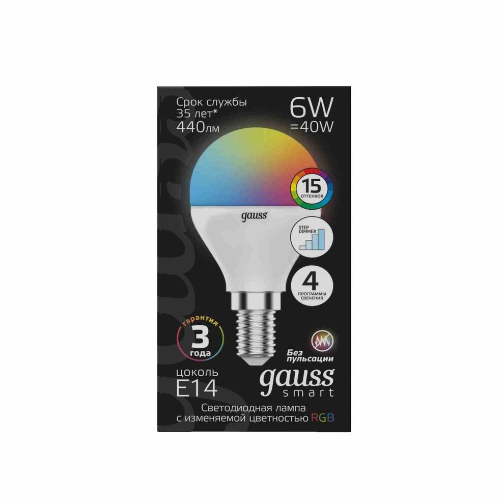 105101406 Светодиодная лампа Gauss RGBW+dim 105101406