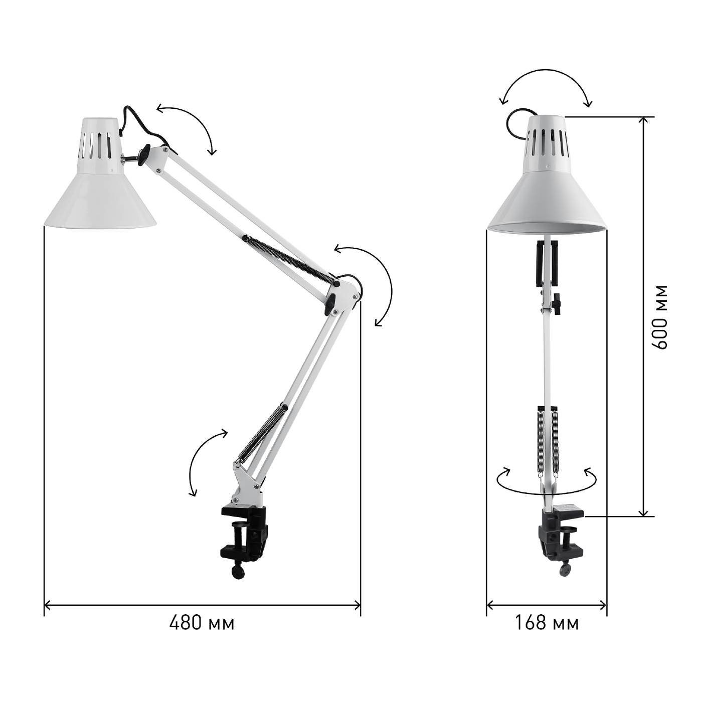 Настольная лампа на струбцине ЭРА N-121-E27-40W-W