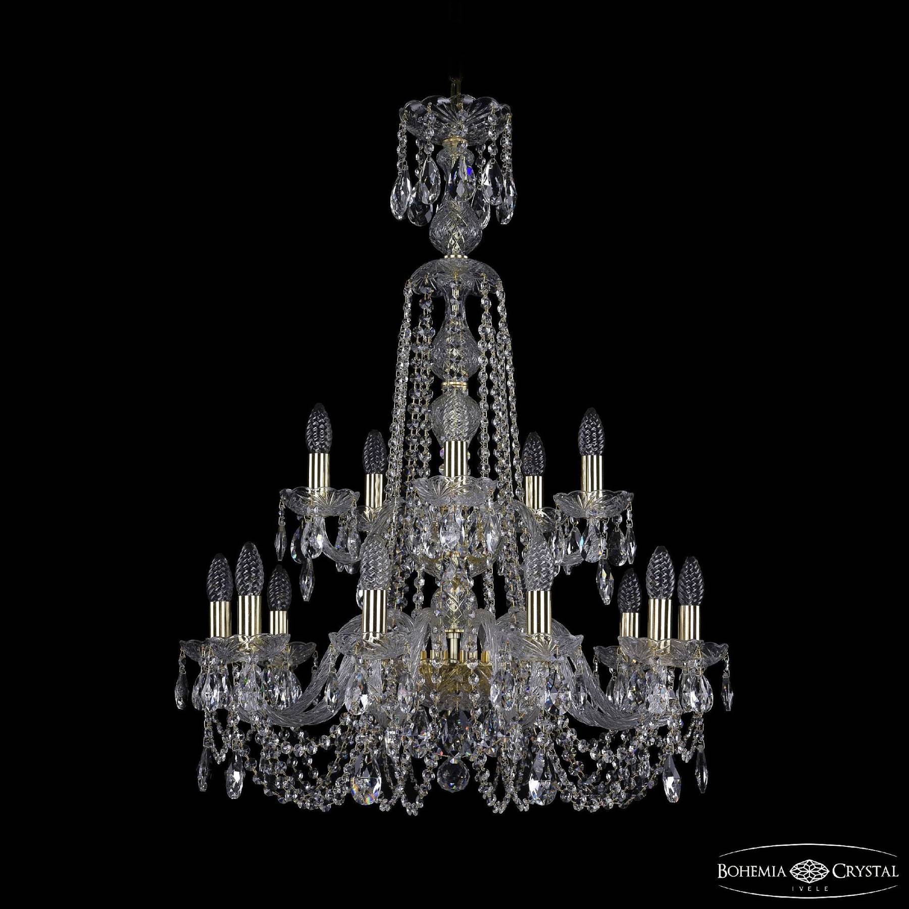 1402/10+5/240/XL-90/2d G Подвесная хрустальная люстра 1402 Bohemia 1402/10+5/240/XL-90/2d G