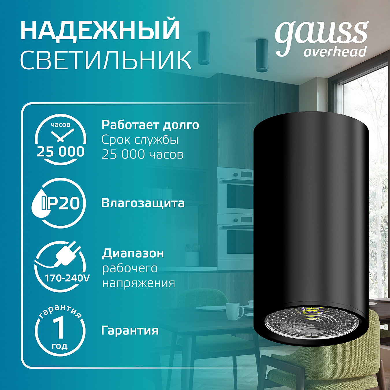 Накладной светильник Gauss HD063