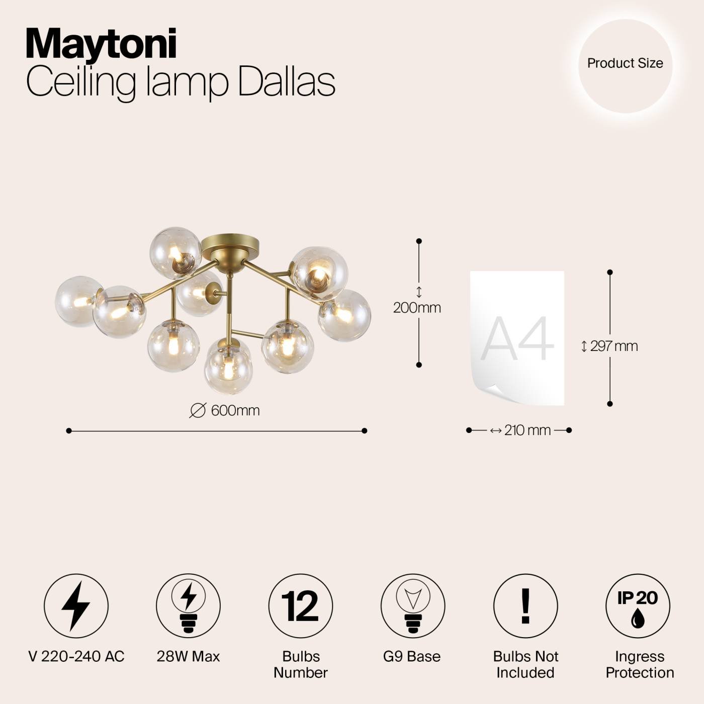 MOD545PL-12G Потолочная люстра Maytoni Dallas MOD545PL-12G